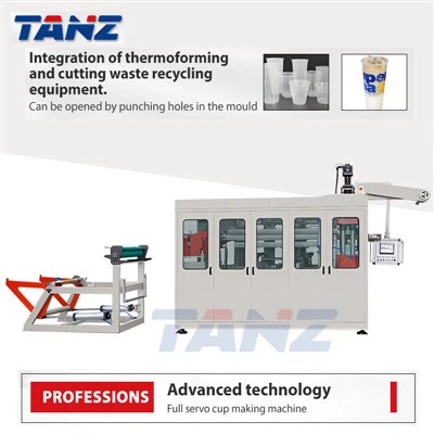 Mașină de fabricat pahare și boluri din plastic Servo Stretch Mașină de termoformat din plastic de unică folosință